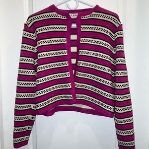 Vintage St John  Striped Pink and Black Women's cardigan Sweater